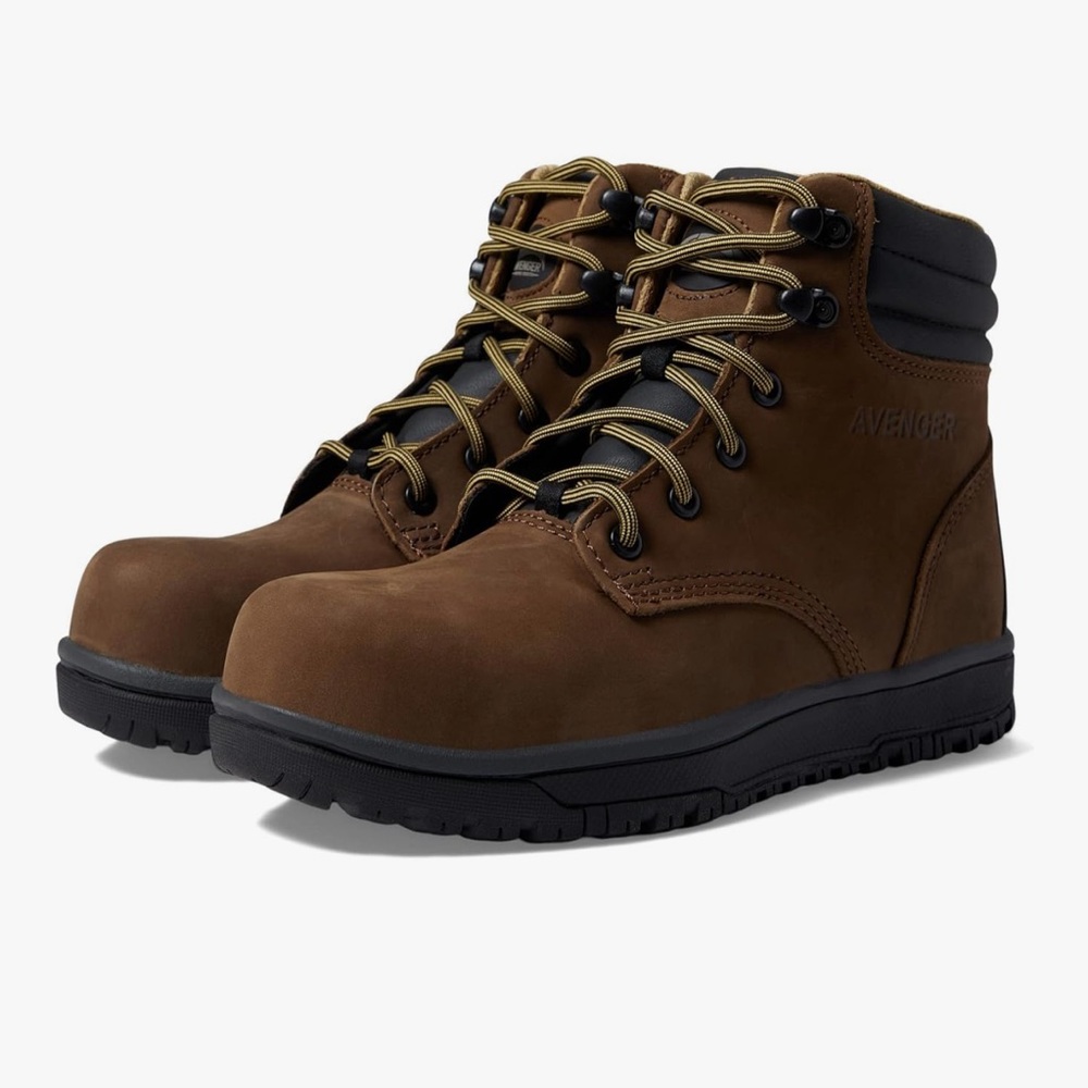 Avenger Womens Work Dark Brown Safety Boots